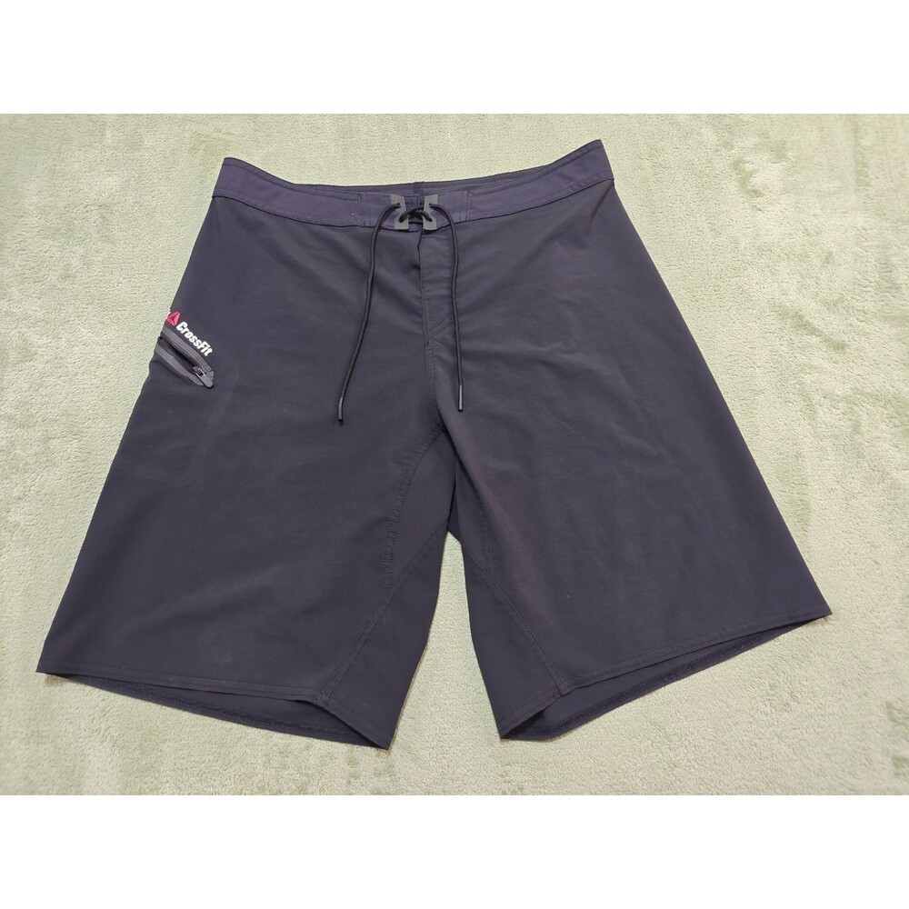 Reebok CrossFit Boardshorts Mens Sz 32 Black Athletic Gym Swim Board Shorts